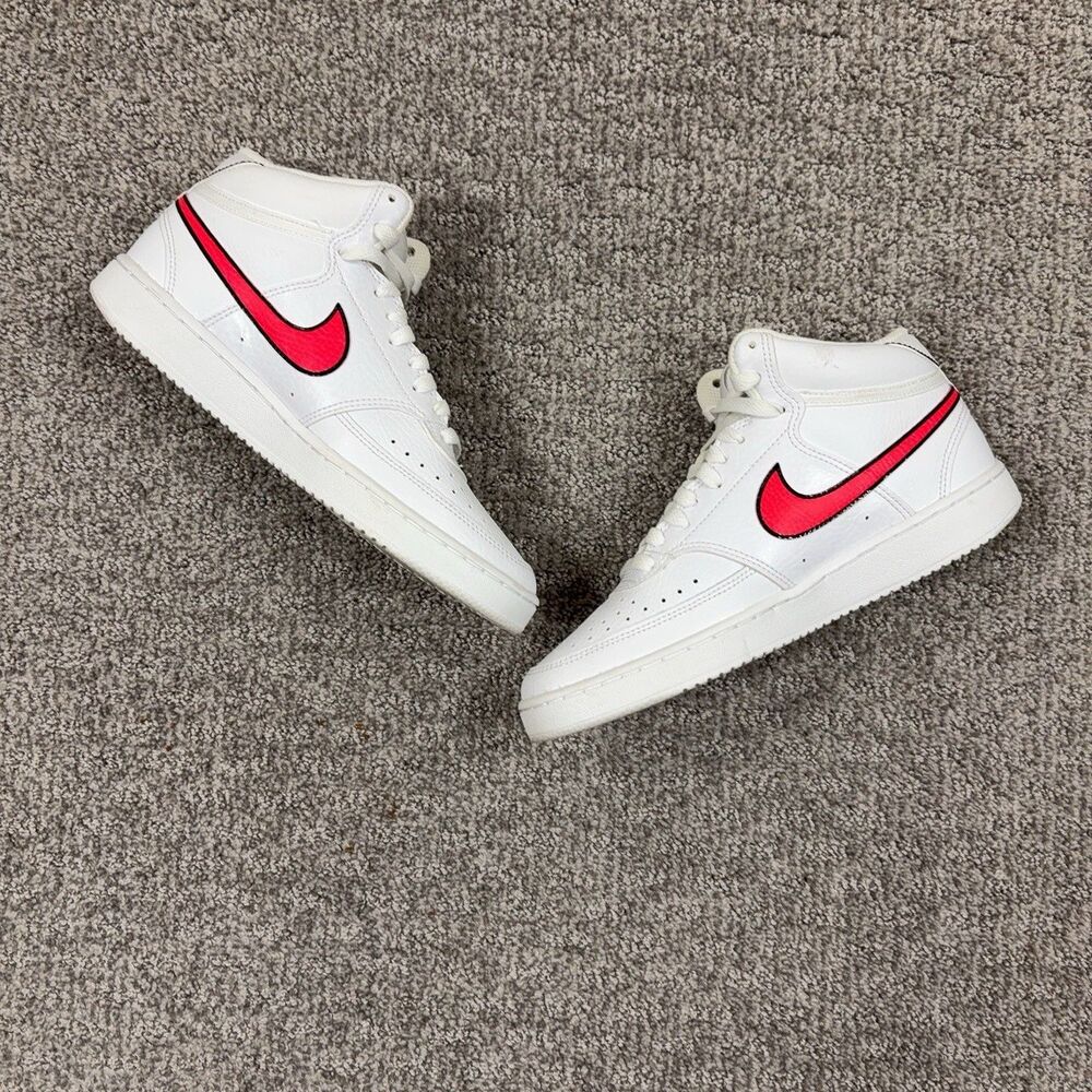 Nike Shoes Womens 8 White Court Vision Mid Leather Casual Walking Sneaker - Picture 2 of 9